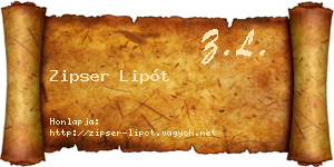 Zipser Lipót névjegykártya